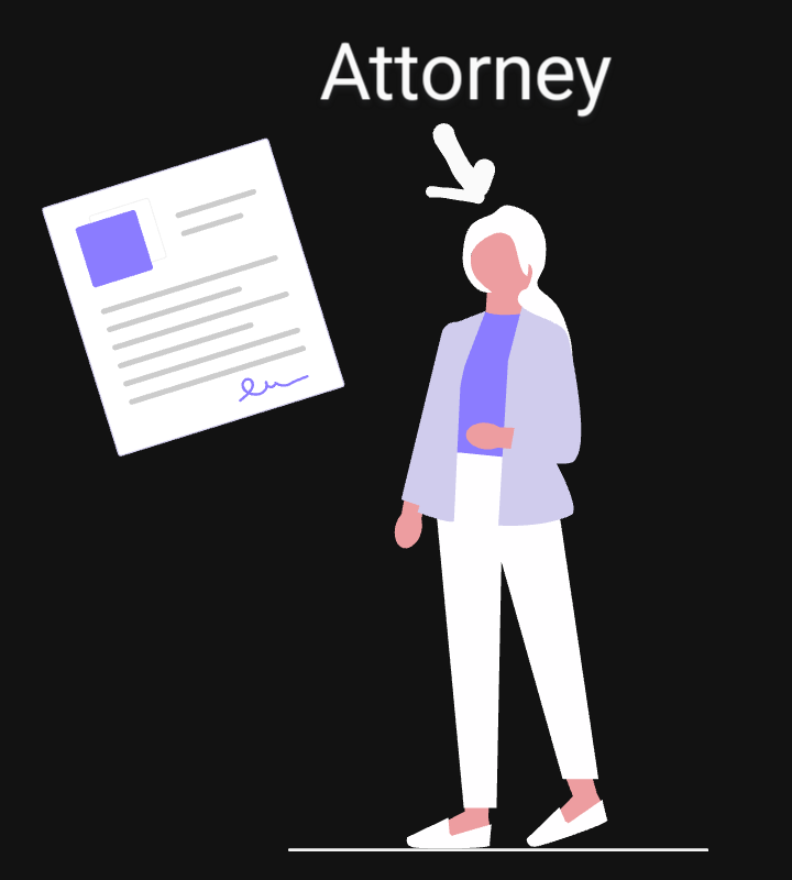 attorney with legal document
