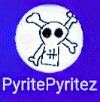 PyritePyritez winking skull & crossbones logo