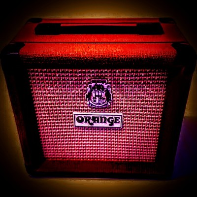 an Orange brand guitar amp